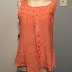 E & m Coral lace Embellished back top